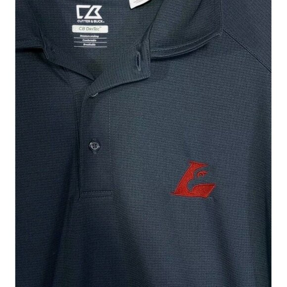 Cutter & Buck Shirt CB Drytech Moisture Wickening Size Large Mens Blue Polo Golf - Picture 9 of 11